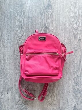 kate spade hot pink mini nylon backpack with gold hardware